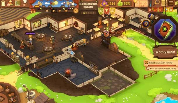 schermata di gioco che mostra la taverna in costruzione